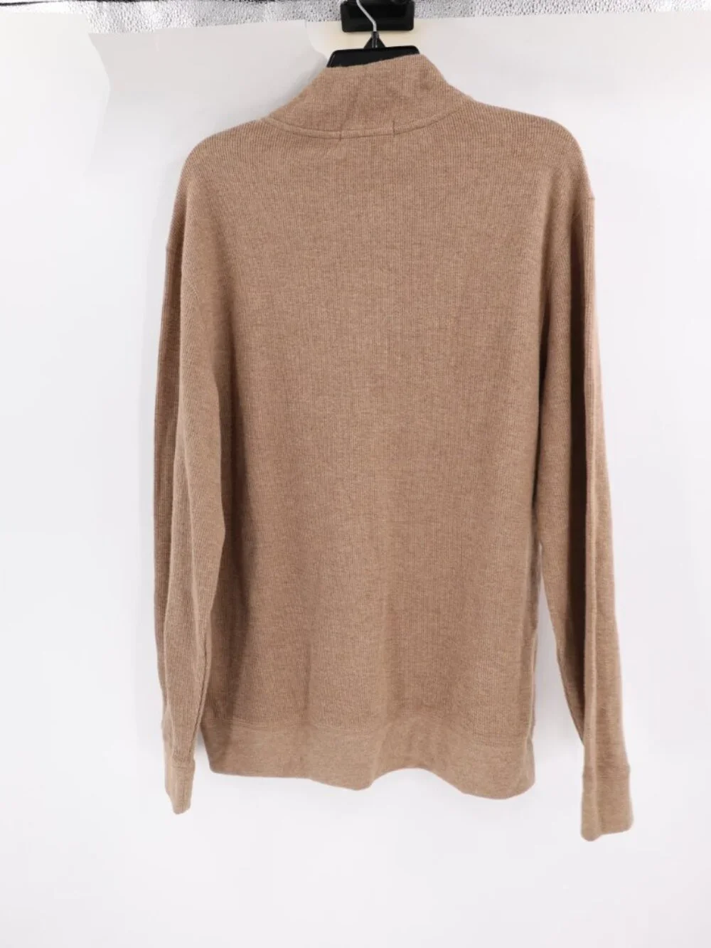 NWT Banana Republic Sweater Men’s Large Waffle Knit Quarter Zip Pullover Tan